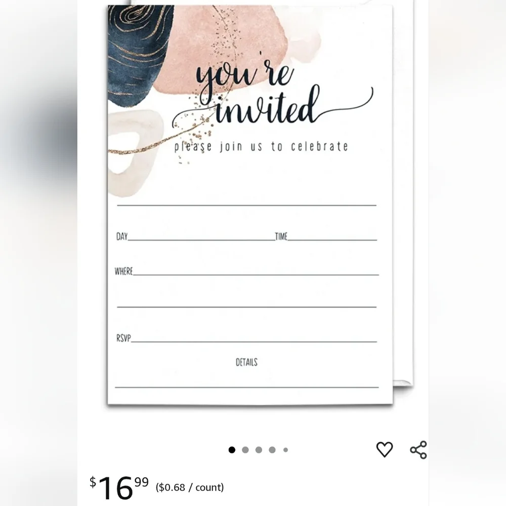 Blue and Gold Invitation Cards